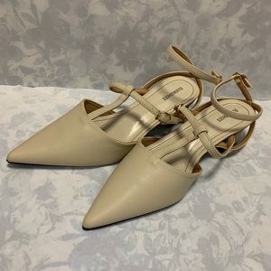 T-strap Block Heel Mules Shoes